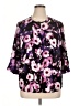 Beverly Drive 100% Polyester Floral Purple 3/4 Sleeve Blouse Size 1X - photo 1