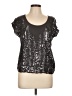 a.n.a. A New Approach 100% Viscose Silver Short Sleeve Top Size L - photo 1