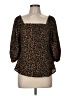 Scoop 100% Polyester Brown 3/4 Sleeve Blouse Size M - photo 1