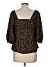 Scoop 100% Polyester Brown 3/4 Sleeve Blouse Size M - photo 2