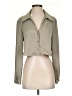 Zara 100% Polyester Tan Gray Long Sleeve Blouse Size S - photo 1