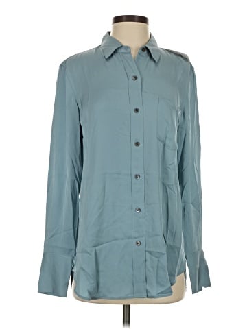 Theory Long Sleeve Silk Top (view 1)