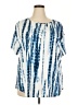 Shein Curve Tie-dye Blue Short Sleeve Blouse Size 2X - photo 1