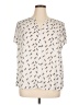 Fun2Fun 100% Polyester Print Ivory Short Sleeve Blouse Size 1X - photo 1