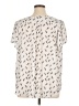 Fun2Fun 100% Polyester Print Ivory Short Sleeve Blouse Size 1X - photo 2