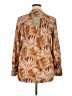 Next 100% Polyester Paisley Brown Long Sleeve Blouse Size 14 - photo 2