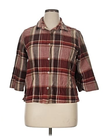 Lee 3/4 Sleeve Button-Down Shirt (view 1)
