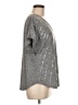 a.n.a. A New Approach Metallic Silver Short Sleeve Top Size M - photo 4