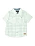 7 For All Mankind Checkered-gingham Green Short Sleeve Button-Down Shirt 12-18 MO / 18 MO - photo 1