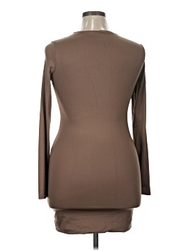 slim fit dress slacks Long-Sleeve Metallic Baby Doll Mini Dress Black/Silver / S main image 0