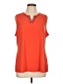 Susan Graver Orange Sleeveless T-Shirt Size L - photo 1