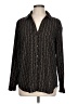 Ann Taylor 100% Polyester Animal Print Black Long Sleeve Blouse Size L - photo 1