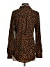 Time and Tru 100% Polyester Animal Print Brown Long Sleeve Blouse Size S - photo 2