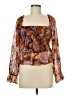 En Creme 100% Polyester Brown 3/4 Sleeve Blouse Size M - photo 1