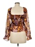 En Creme 100% Polyester Brown 3/4 Sleeve Blouse Size M - photo 2