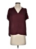 Express 100% Polyester Burgundy Short Sleeve Blouse Size XS - photo 1