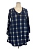 Larace Blue 3/4 Sleeve Henley Size 2X - photo 1