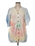 Davi & Dani Tie-dye Multi Color Blue 3/4 Sleeve Blouse Size S - photo 1
