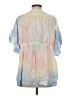 Davi & Dani Tie-dye Multi Color Blue 3/4 Sleeve Blouse Size S - photo 2