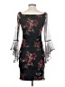 Guess 100% Polyester Graphic Black Cocktail Dress Size S - photo 2