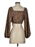 Audrey 3+1 100% Polyester Brown 3/4 Sleeve Blouse Size S - photo 2