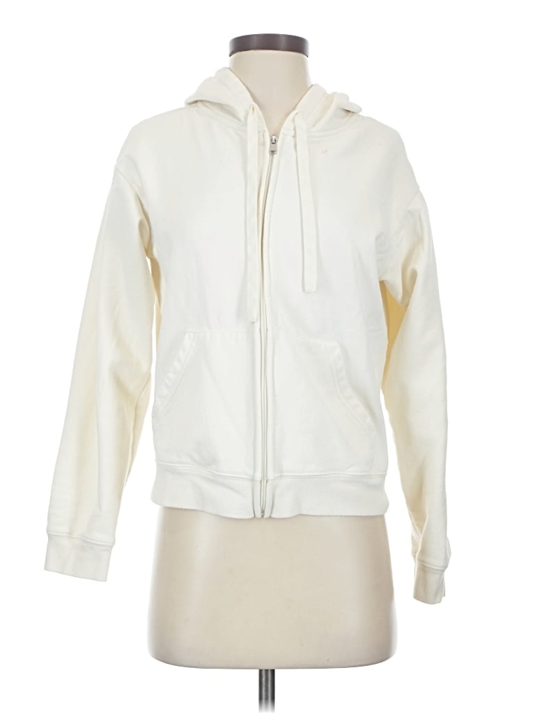 Pre-owned Auden Zip Up Hoodie In White
