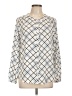 212 Collection 100% Polyester Argyle Ivory Long Sleeve Blouse Size L - photo 1