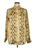 Agnes B. 100% Silk Animal Print Gold Long Sleeve Silk Top Size EU (FR) 38 / US 6 - photo 1