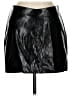 Scoop 100% Polyester Metallic Black Faux Leather Skirt Size 10 - photo 1