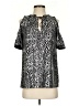 MICHAEL Michael Kors Silver 3/4 Sleeve Blouse Size XXS - photo 1