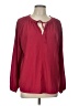 Ann Taylor LOFT 100% Polyester Burgundy Long Sleeve Blouse Size L - photo 1