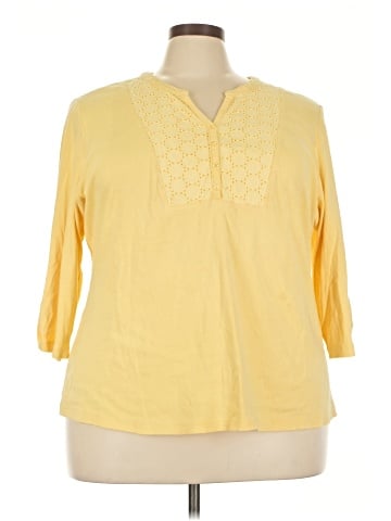 Karen Scott Sport 3/4 Sleeve Blouse (view 1)
