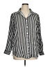 Emily Daniels Stripes Silver Black 3/4 Sleeve Blouse Size 1X - photo 1