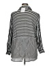 Emily Daniels Stripes Silver Black 3/4 Sleeve Blouse Size 1X - photo 2