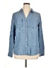 Tinsel 100% Lyocell Polka Dots Blue Long Sleeve Button-Down Shirt Size XL - photo 1
