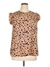 Unbranded 100% Polyester Brown Short Sleeve Blouse Size 1X - photo 1