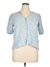 Y.A.S 100% Viscose Blue Short Sleeve Blouse Size XL - photo 1