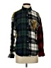Just Polly Plaid Green Long Sleeve Blouse Size S - photo 1