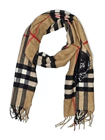 Burberry Cashmere Check Heart-Sequin Scarf (view 1)