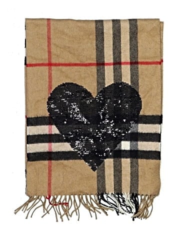 Burberry Cashmere Check Heart-Sequin Scarf (view 2)