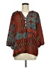 Olive Hill 100% Polyester Red 3/4 Sleeve Blouse Size M - photo 1