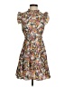 Shein 100% Polyester Print Yellow Cocktail Dress Size 2 - photo 1