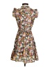 Shein 100% Polyester Print Yellow Cocktail Dress Size 2 - photo 2