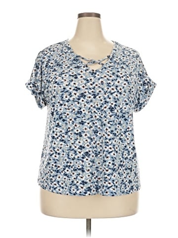 Indigo Rose Short Sleeve Blouse (view 1)