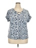 Indigo Rose 100% Polyester Blue Short Sleeve Blouse Size 2X - photo 1