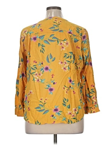 a.n.a. A New Approach 3/4 Sleeve Button-Down Shirt (view 2)