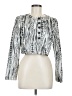 WD.NY Silver Long Sleeve Blouse Size 8 - photo 1