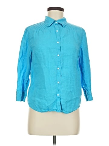 Talbots 3/4 Sleeve Button-Down Shirt (view 1)