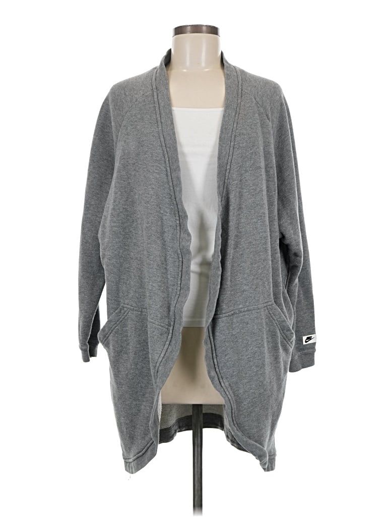 Pre-owned Nike Cardigan Sweater In Gray