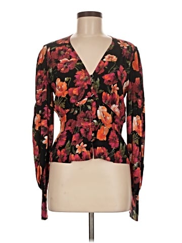 The Kooples Long Sleeve Silk Top (view 1)